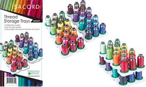 83171: Isacord IS6954IT Thread Storage with 2 Carry Trays of 18 Spool Pin Holders Each, enough for 36 Mini King Cones