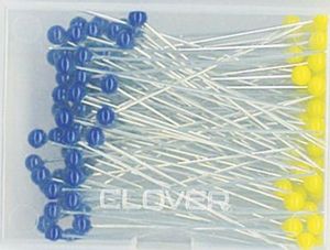 Clover Japan CL232A, 100 Patchwork Pins in a Box, Glass Heads