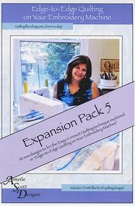 Amelie Scott Designs, ASD213, Edge to Edge, Quilting, on your Embroidery Machine, Expansion, Pack 5, with 10 Designs
