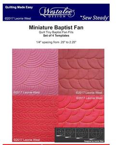 Westalee WT-MBFSET 4 Piece Miniature Baptist Fan Template Set, 1/4” to 2-1/4” Radius from Center, Circles on Quilts