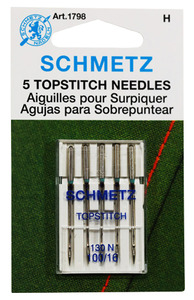83377: DIME Vintage SCN1001 TopStitch Needles by Schmetz, 5PK Size 100/16 for Sewing Down to 15wt Thread Down