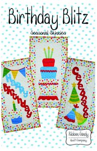 Ribbon Candy Quilt Company, RCQC586,  Birthday Blitz,Pattern
