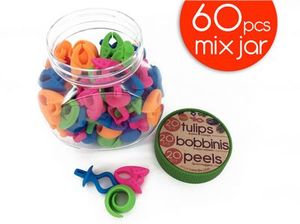 Smart Needle SNMIXJAR-1 Bobbinis Peel or Tulip, Pick One from The Mix Jar for Keeping Thread on Bobbins and Matching Bobbins to Thread Spools.