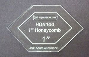 84940: Paper Pieces Z100ACRHON Honeycomb 1" Acrylic Fabric Cutting Template