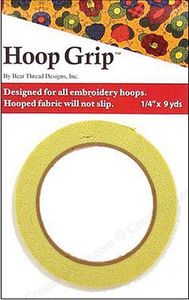 59106: Hoop Grip 75-214 Rubber Tape 1/4" Wide x 9 Yards, Prevents Fabric Slippage