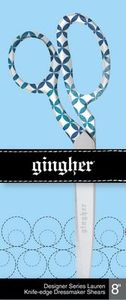 Gingher F220522, Lauren - 8 Inch Designer Dressmaker Scissors Shears Bent Trimmers- RH Right Handed