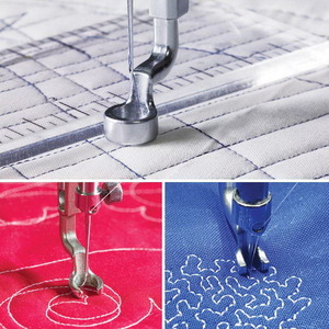 Grace Hopping Foot Upgrade 3Pc Set for Qnique 19", 21" or 21Pro Longarm Quilting Machines, Includes Open Toe Foot, Ruler Foot, Micro-Stippling Foot*
