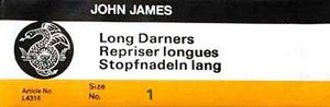 86509: John James 6634 Long Darners SZ1, Darning Needles 25/pk, Size 1