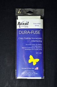 Bosal BOS434, Fusible Non woven All Purpose Dura Fuse Iron On Interfacing White Poly, Washable and Dry Cleanable
