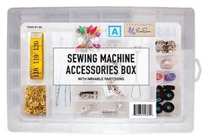 Eversewn BT-36L Sewing Accessories Box with Movable Partitions for Storage of Notions, Feet, Needles, Bobbins, Tools.