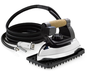 RELIABLE 2150IR, Commercial Steam Iron Head Only with Extra X-Long 3.3M, 11.5 Foot Hose, Hot Iron Rest, 4 Pin Electrical Connection Plug