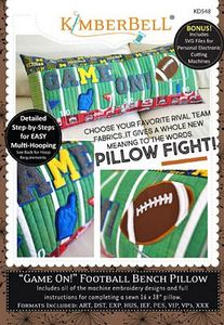 KimberBell KD548 Game On! Football Bench Pillow