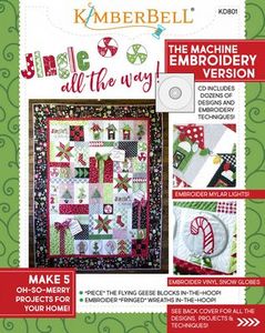 KimberBell KD801 Jingle All the Way! Machine Embroidery CD & Book