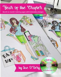 Sue O'Very Designs Year of the Sewer Coloring Book and Design CD