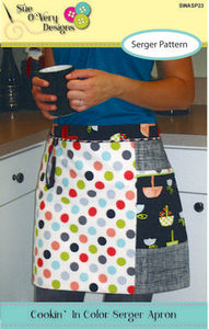 Sue O'Very Designs SWASP23 Cookin In Color, Serger Apron Sewing Pattern