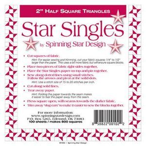 Spinning Star Design 1-1898, Star Singles 2.0in, 100 Sheets of Triangle Paper in a bag enough for 800 2.0in Blocks