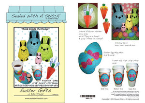 Sue O'Very Designs Easter Gifts in the Hoop Mug Rugs Mug Mats Pattern