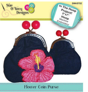 Sue O'Very Designs In The Hoop Flower Coin Purse