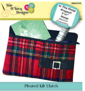 Sue O'Very Designs In The Hoop Pleated Kilt Clutch