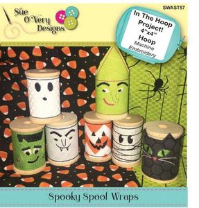 Sue O'Very Designs Spooky Spool Wraps In The Hoop
