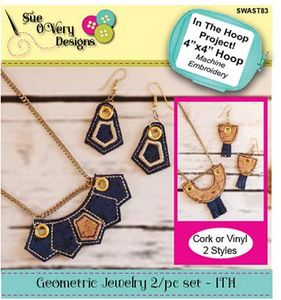Sue O'Very Designs  Geometric Jewelry 2pc Set - In The Hoop