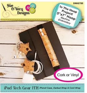 87946: Sue O'Very Designs SWAST89 iPad Tech Gear iPencil Case and Cord Wrap - ITH