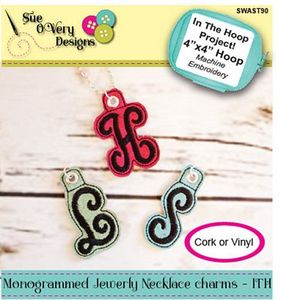 87947: Sue O'Very Designs SWAST90 Monogrammed Jewelry Necklace Charms - ITH