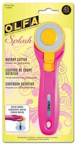 88689: Olfa RTY2C 45mm Splash Rotary Cutter, Hand Held Tool for Cutting Mats Pink