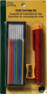 Dritz D3095, 9 Chalk Color Cartridge Set with Chalk Pencil