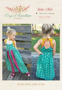Striped Swallow Designs SSD3 Soho Maxi Dress Sewing Pattern for Girls