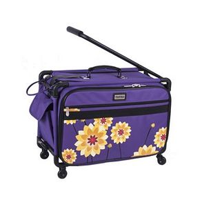 89119: Tutto 2007-DAHLIA Large Purple Dahlia Roller Bag on Wheels 21inL x 14inH x 12inD for your Sewing Machine