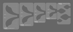 Westalee WT-FLS-__ 5Pc Feathered Leaf Templates Set, Choose Low, High or Longarm Shank Size