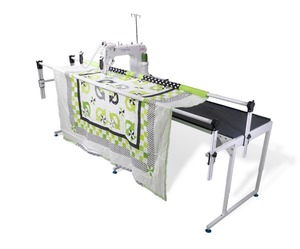 Q-Zone, QDMFHLQ, Queen Quilting Frame, for Machines up to 19 Inches, Arm Space, Adjustable Height, August 2018Grace Qnique 15R +Q-Zone 102" Queen Quilting Frame Adj Depth/Height, Quilt Clips, Bungee Clamps,  Laser Stylus, Table Inserts, Light Bar ,