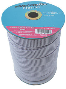 90030: Stretchrite SS1105 Ribbed Non-Roll Elastic 1inx30yd White