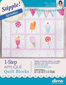 DIME STP00, Stipple Sprinkles 1 Step Applique Quilt Blocks CD by Eileen Roche