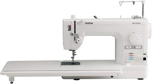 Brother, PQ1500SL, Q-Zone, Queen Quilting Frame, for Machines up to 19 Inches, Arm Space, Adjustable Height, Cloth Leaders,  Brother PQ1500SL Sewing Machine +Q-Zone Queen Quilt Frame, Adj Depth & Leg Hgt, 2 Clips 4 Clamps, Speed Control, Top Plate Carriage Platform & Handleslatform and Handles