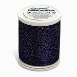 Madeira MG-2438, Glamour 8wt Metallic Embroidery Thread, 110 Yds, Royal Blue and Black, Box of 5 Spools