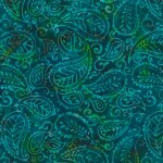 Wilmington Prints Teal-ing Good Batik 1400 22271 479 Blue/Green Leafy Paisley Batik