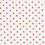 Fabric Finders  108 Pique 100% Pima Cotton Fabric White Material With Small Red Dots