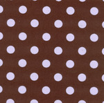 Fabric Finders 15 Yd Bolt 9.34 A Yd Twill #416 Brown With Purple Dots 100% Pima Cotton Fabric 60"