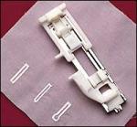 Janome, Sliding, Autosize, One Step Buttonhole, Foot R, # 830823015, for most all drop in bobbin Janome, New Home, Elna, and Sears Kenmore Sewing Machines that have built in 1-step buttonhole feature.