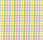Fabric Finders 15 Yd Bolt 9.34 A YdT40 Pink, White, Yellow, Blue, And Green Gingham Plaid 100% Pima Cotton 60" Fabric