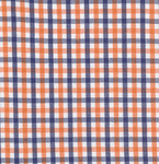 Fabric Finders 15 Yd Bolt 9.34 A Yd  T12  Orange Blue Gingham Plaid 100% Pima Cotton 60" Fabric