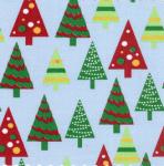 Fabric Finders 15 Yd Bolt 9.34 A YD839 Blue W/Christmas Trees Twill100% Pima Cotton Fabric 60 inch