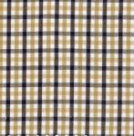 Fabric Finders  9.34 Yd T57 Gold, Black, And  White Tri- Check 100% Pima Cotton 60" Fabric