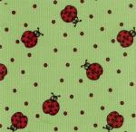 Fabric Finders 15 Yd Bolt 9.34 A Yard  CD5 Ladybugs on Lime Corduroy 100 percent Cotton 60 inch