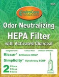 Riccar/Simplicity Replacment SN8-6, Rsr-1808 Filter, Brilliance Synchrony Charcoal Hepa 2Pk