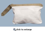 Linen Cosmetic Bag White Fabric Natural Band Embroidery Blank 11"Wx7"H