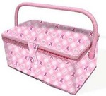 BCA07288 Breast Cancer Awareness Fabric Sewing Basket/Notions