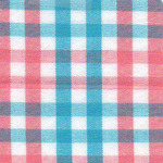 Fabric Finders T91 Coral and Turquoise Check Fabric by the yard